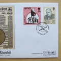 1996 The 50th Anniversary VE Day Churchill Crown Coin Cover - Jersey First Day Cover