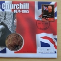 2000 Winston Churchill Guernsey 5 Pounds Coin Cover - Dominica First Day Cover