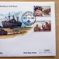 1994 D-Day 50th Anniversary Gold Beach 5 Crown Coin Cover - Turks & Caicos First Day Cover