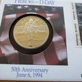 1994 Heroes of D-Day 50th Anniversary 5 Dollars Coin Cover - Marshall Islands First Day Cover