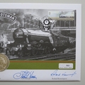 2004 Flying Scotsman Silver 5 Pounds Coin Cover - UK First Day Cover Signed