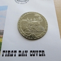 1992 Union Pacific Railway 1 Crown Coin Cover - Isle of Man First Day Cover