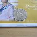 2002 Queen Elizabeth II Golden Jubilee 1 Dollar Coin Cover - Grenada First Day Cover