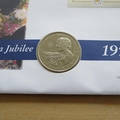 2002 Queen Elizabeth II Golden Jubilee 1 Crown Coin Cover - Isle of Man First Day Cover