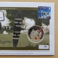 2004 D-Day Spitfire Flown Silver 5 Pounds Coin Cover - Guernsey First Day Cover
