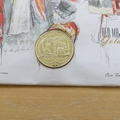 2001 Golden Jubilee 100 Days To Go Silver 5 Pounds Coin Cover - Isle of Man First Day Cover