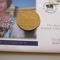 2002 The 50 Years Queen's Golden Jubilee 5 Pounds Coin Cover - UK First Day Covers