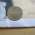 2002 The Queen's Golden Jubilee $1 Coin Cover - Guernsey First Day Cover 22p Stamp