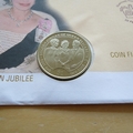 2002 The Queen's Golden Jubilee $1 Coin Cover - Guernsey First Day Cover 27p Stamp