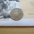 2002 The Queen's Golden Jubilee $1 Coin Cover - Guernsey First Day Cover 45p Stamp