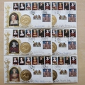 1997 King Henry VIII and His Six Wives Medal Covers Set  - Benham First Day Covers - Signed