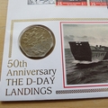 1994 50th Anniversary D-Day Landings 50p Pence Coin Cover - Benham First Day Cover