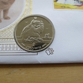 1996 Isle of Man Manx Cat 1 Crown Coin Cover - Benham First Day Cover