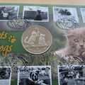 2001 Cats and Dogs  1 Crown Coin Cover - Benham First Day Cover - Signed