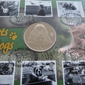 2001 Cats and Dogs 1 Crown Signed Coin Cover - Benham First Day Cover