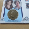 1992 Accession To Throne 40th Anniversary HM QEII 2 Pounds Coin Cover - First Day Cover