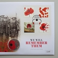 2017 The Remembrance Day Silver Proof 5 Pounds Coin Cover - Westminster First Day Cover