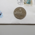 1989 Guernsey Royal Visit HM Queen Elizabeth II 2 Pounds Coin Cover - First Day Cover