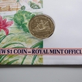 1990 Belize New 1 Dollar Coin Cover - Royal Mint First Day Cover