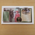 1998 A Passion for Racing HM The Queen Mother 1 Crown Coin Cover - Benham First Day Cover Isle of Man