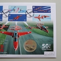 2014 Red Arrows 50th Display Season Silver 5 Pounds Coin Cover - Westminster First Day Covers