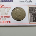 1995 Victory In Europe Day 50th Anniversary Crown Coin Cover - Benham First Day Covers