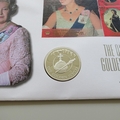 2002 The Queen's Golden Jubilee Silver 50p Pence Coin Cover - Gibraltar First Day Cover