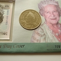 2000 The Queen Mother 100th Birthday 5 Pounds Coin & Banknote Cover - UK First Day Covers