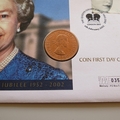 2002 The Queen's Golden Jubilee One Penny Coin Cover - UK First Day Covers Westminster