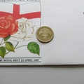 1987 English Brilliant Uncirculated 1 Pound Coin Cover - UK First Day Cover Royal Mint