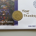 2000 Year Of Thanksgiving United Nations 2 Pounds Coin Cover - First Day PNC Covers