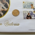 2001 Queen Victoria 22ct Full Gold Sovereign Coin Cover - First Day PNC Cover