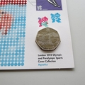 Aquatics London 2012 Olympics Sports 50p Pence Coin Cover  - Royal Mail