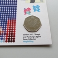 Weightlifting London 2012 Olympics Sports 50p Pence Coin Cover  - Royal Mail