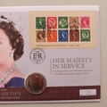 2015 Her Majesty In Service 1oz Fine Silver Britannia Coin Cover - UK PNC First Day Cover