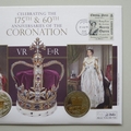 2013 Queen Elizabeth II & Victoria Anniversary 5 Pounds Coin Cover - Guernsey PNC First Day Cover
