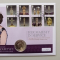 2016 Her Majesty In Service 1oz Fine Silver Britannia Coin Cover - UK PNC First Day Cover