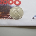 2000 Millennium 1oz Fine Silver Eagle Coin Cover - USA First Day Covers