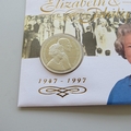 1997 Queen's Golden Wedding Anniversary Silver 5 Pounds Coin Cover - UK First Day Covers