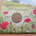 1996 Royal British Legion 75th Anniversary 2 Pounds Coin Cover - First Day Covers Mercury