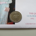 2002 The Queen's Golden Jubilee 1 Dollar Coin Cover - The Gambia PNC First Day Covers