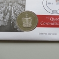 2003 Queen's Coronation Jubilee 5 Crowns Coin Cover - Niue PNC FDC's - St Edwards Crown