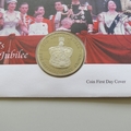 2003 Queen's Coronation Jubilee 5 Crowns Coin Cover - Niue PNC First Day Covers - IS Crown