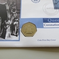 2003 The Queen's Coronation Jubilee 50p Pence Coin Cover - PN Guinea PNC FDC - Throne