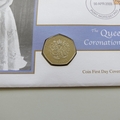 2003 Queen's Coronation Jubilee 50p Pence Coin Cover - Papua New Guinea PNC Covers - ER