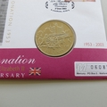 2003 The Queen's Coronation Jubilee 50c Cents Coin Cover - UK PNC First Day Covers