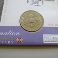 2003 Queen's Coronation Jubilee 1 Crown Coin Cover - UK PNC First Day Covers