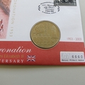 2003 The Queen's Coronation Jubilee 5 Pounds Coin Cover - UK PNC First Day Covers