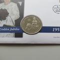 2002 Golden Jubilee 50 Years 1 Crown Coin Cover - Isle of Man PNC First Day Covers