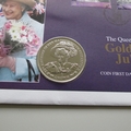 2002 The Queen's Golden Jubilee 1 Crown Coin Cover - Pitcairn Islands PNC First Day Covers